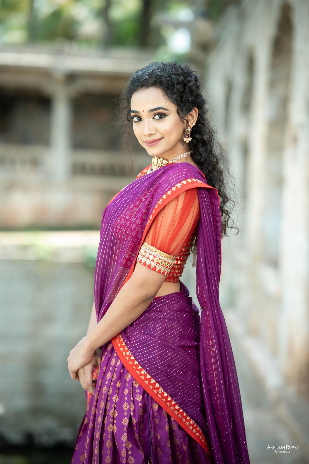 VINTAGE VIBES OF KANCHI HALF SAREE