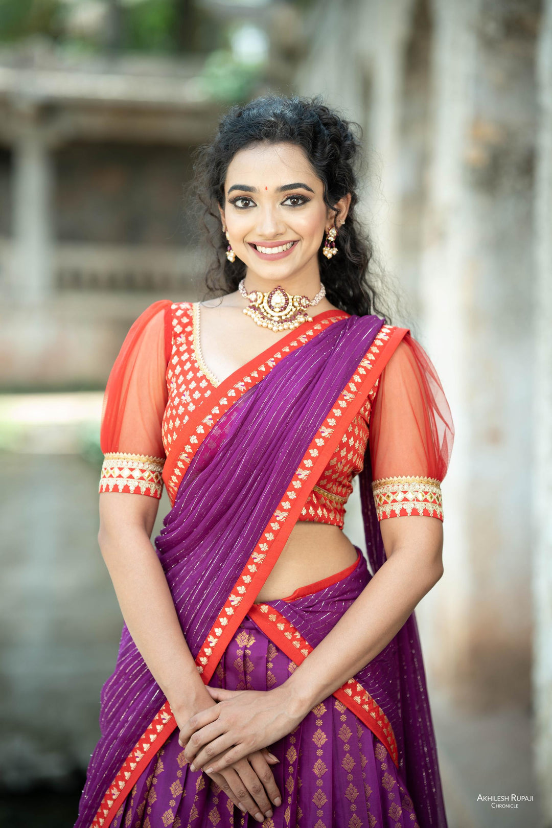 VINTAGE VIBES OF KANCHI HALF SAREE