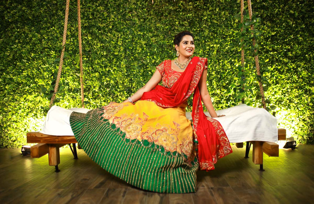 Yellow & Red Bridal Lehenga