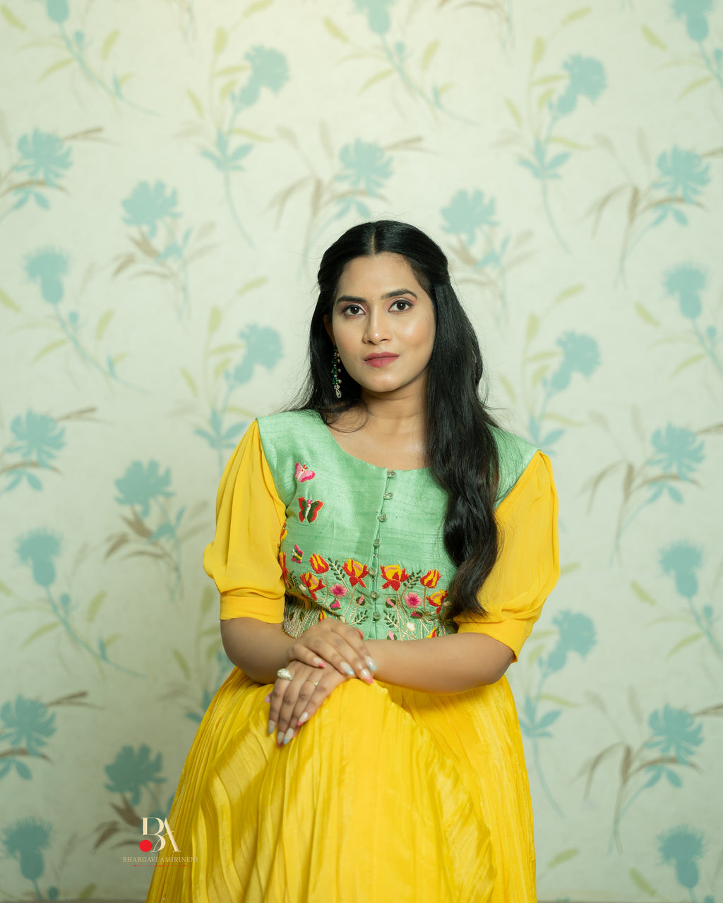 YELLOW WITH FLORAL DRESS